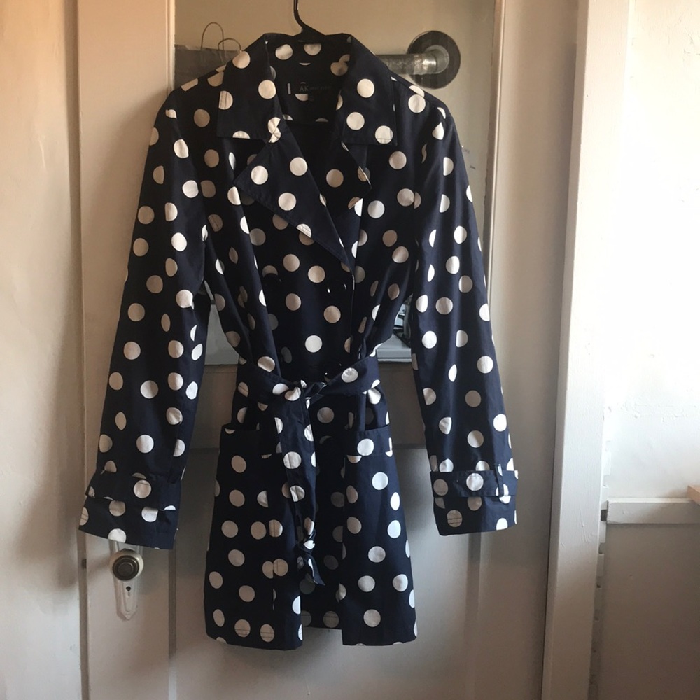Anne Klein polka dot trench